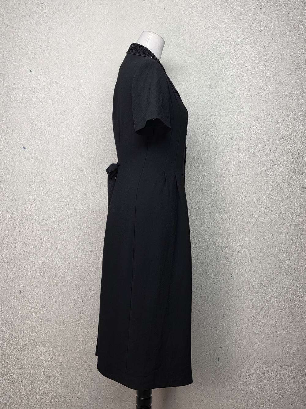 Jessica Howard Black Beaded-Collar Midi Dress Size 10 - Picture 4 of 7